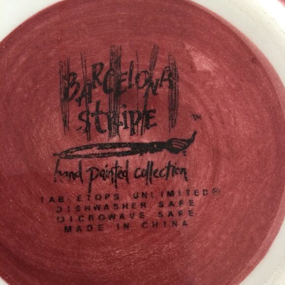 Tabletop Unlimited Barcelona Stripe Hand Painted Ceramic Chip / Dip Tray. - Picture 5 of 6